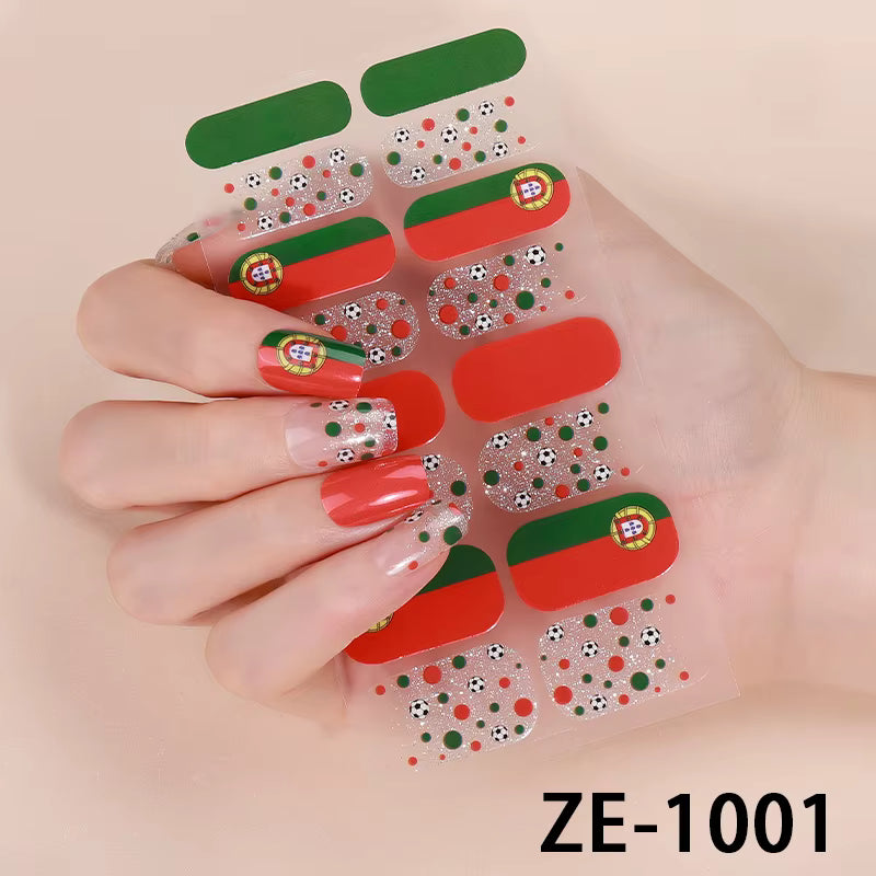 16 Nails Wraps PORTUGAL Flag NO UV need it